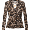 Leopard Print Sheer Mesh Long Sleeve Top