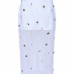 Embellished Organdy Midi Skirt