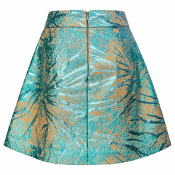 Alternative view of Teal And Gold Brocade Mini Skirt