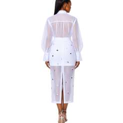 Embellished Organdy Midi Skirt - Image 3